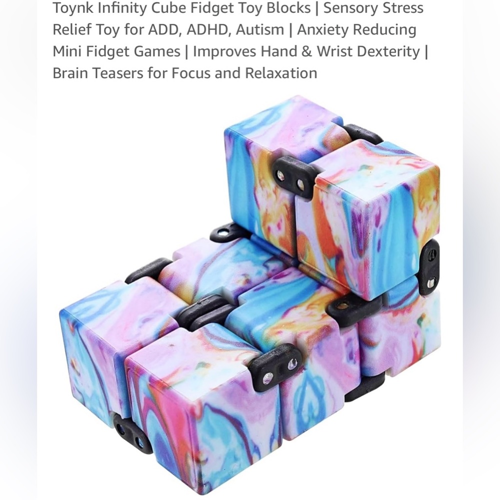 Colorful Infinity Cube Fidget Toy sold as set of 10